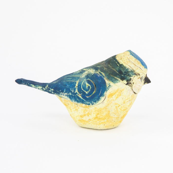 ROSEMARY WREN, OXSHOTT POTTERY - BLUE TIT, STUDIO ART BIRD FIGURE MODEL, SIGNED