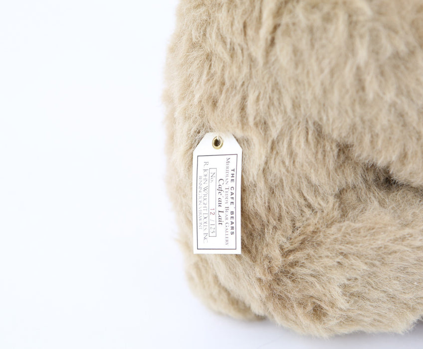 R JOHN WRIGHT - 'CAFÉ AU LAIT' LIMITED EDITION TEDDY BEAR 12/125, BOXED & COA