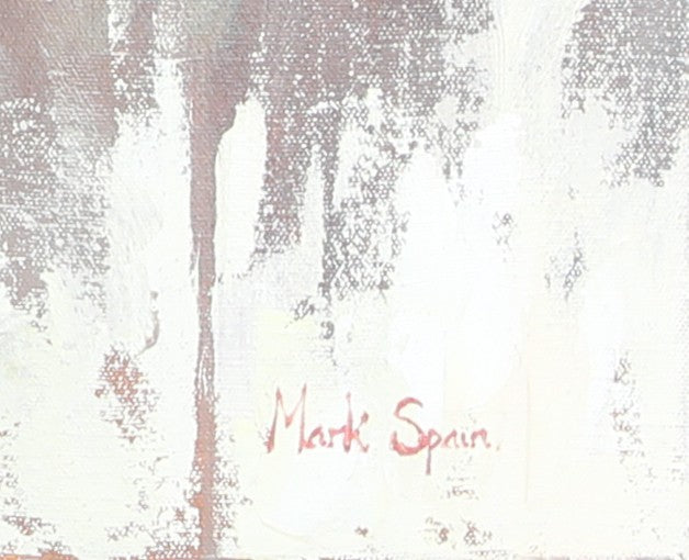 MARK SPAIN, 'POLO WITH TWO PLAYERS', HORSES, LARGE ORIGINAL OIL PAINTING, SIGNED