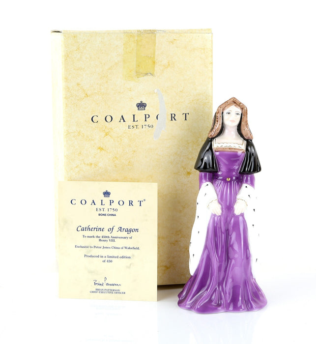 COALPORT 'CATHERINE OF ARAGON' LIMITED EDITION HENRY VIII WIFE FIGURE, BOXED