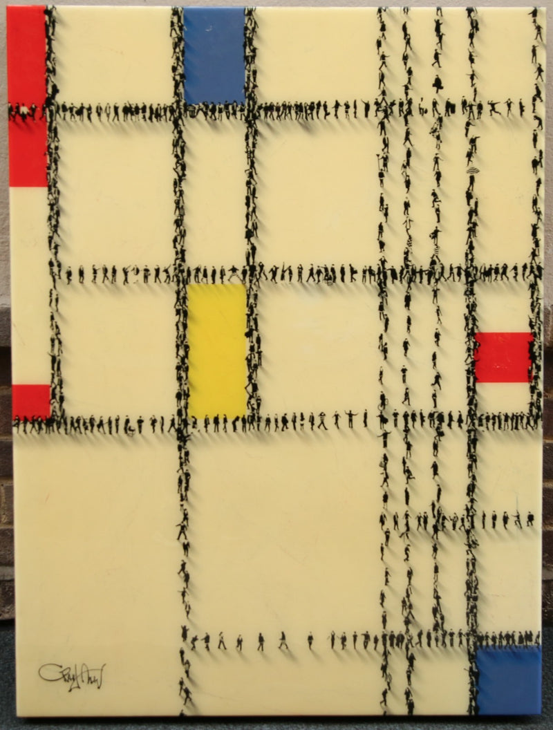 CRAIG ALAN, 'GRIDLOCK IV', LARGE ORIGINAL MIXED MEDIA, SIGNED