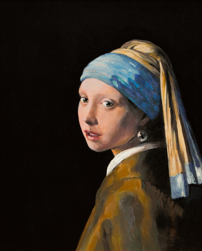 JOHN MYATT 'GIRL WITH PEARL EARRING' VERMEER LIMITED EDITION CANVAS PRINT SIGNED