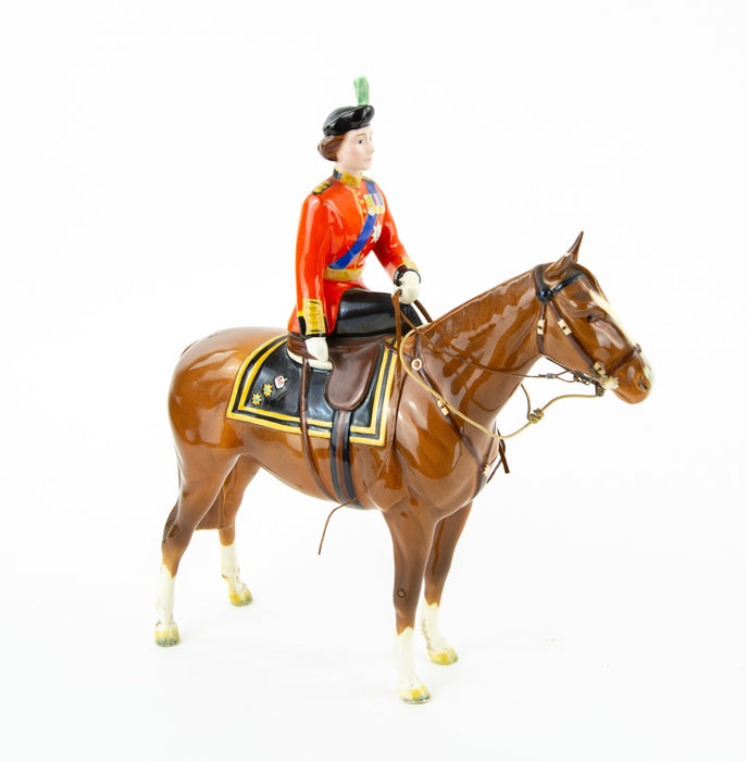 BESWICK - HM QUEEN ELIZABETH II ON IMPERIAL, TROOPING COLOUR 1957 HORSE FIGURE