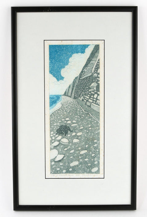 JOHN BRUNSDON 'CLIFFS AT MONMOUTH BEACH' LIMITED EDITION ETCHING 6/150, SIGNED