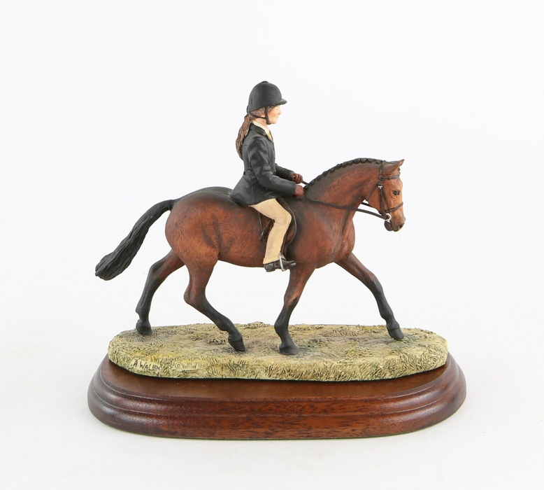 BORDER FINE ARTS 'GIRL ON PONY' ANNE WALL FIGURE MODEL TABLEAU 165, BOXED