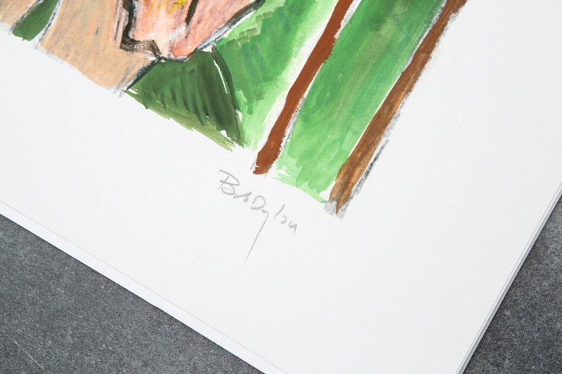 BOB DYLAN 'MAN ON A BRIDGE' LIMITED EDITION DRAWN BLANK SERIES PRINT 2008 SIGNED