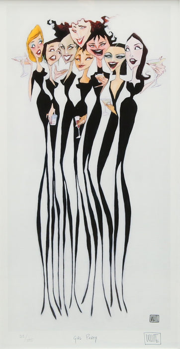 TODD WHITE, 'GIRL PARTY', LIMITED EDITION GICLEE PRINT 212/295, SIGNED