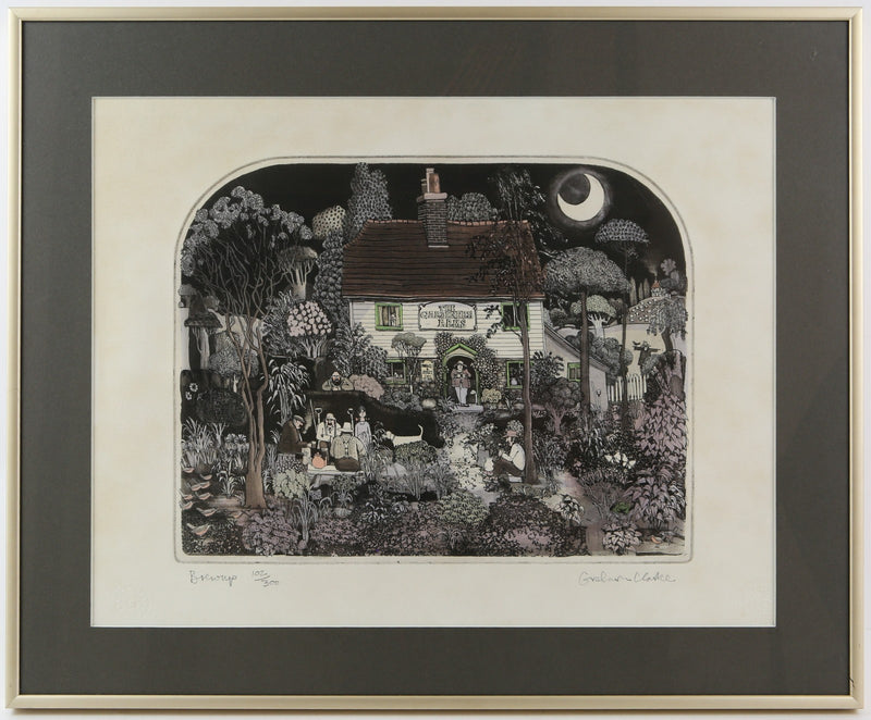 GRAHAM CLARKE, 'BREWUP', LIMITED EDITION COLOUR ETCHING PRINT 102/300, SIGNED