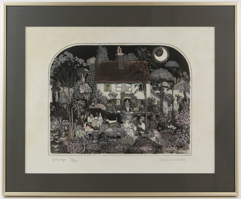 GRAHAM CLARKE, 'BREWUP', LIMITED EDITION COLOUR ETCHING PRINT 102/300, SIGNED