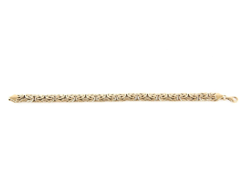 9ct YELLOW GOLD SNAIL CHAIN STYLE BRACELET, 10g, HALLMARKED, 19cm LENGTH