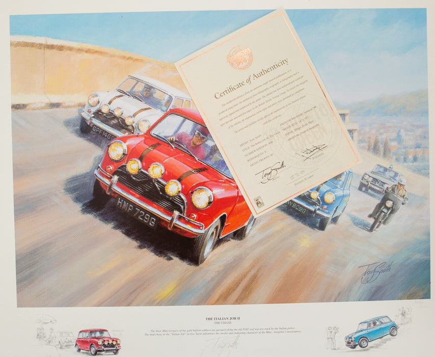 TONY SMITH 'THE CHASE' LIMITED EDITION CLASSIC MINI ITALIAN JOB II PRINT 550/850