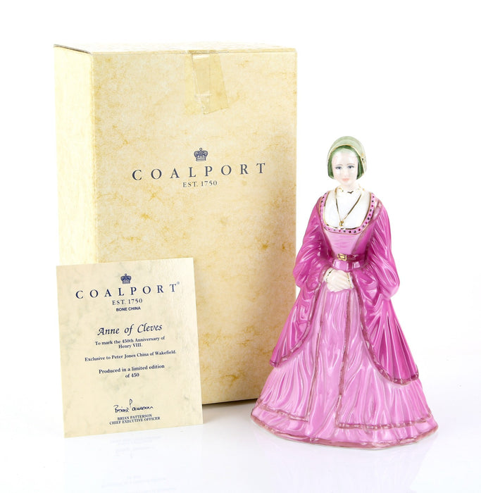 COALPORT 'ANNE OF CLEVES' LIMITED EDITION HENRY VIII WIFE FIGURE, BOXED & COA