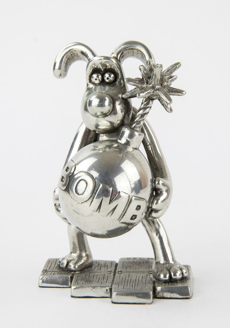 ROBERT HARROP 'PEWTER GROMIT AND THE BOMB' WALLACE & GROMIT FIGURE WGMILL01, BOX