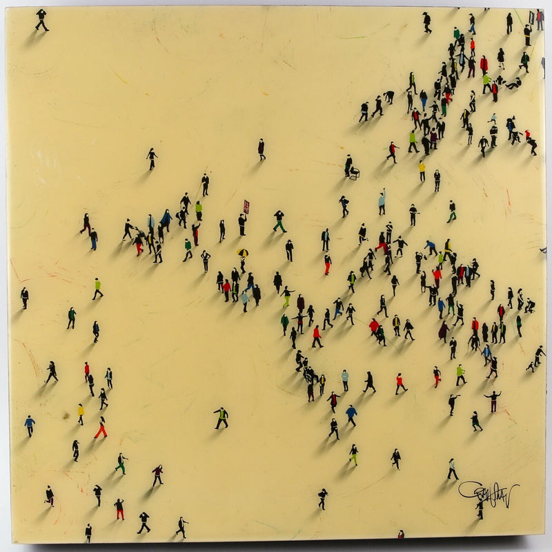 CRAIG ALAN, 'GATHERING II', ORIGINAL MIXED MEDIA, SIGNED