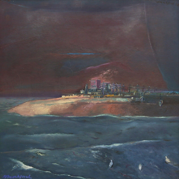 HAROLD MOCKFORD, 'DUNGENESS FROM THE SEA', 1992, LARGE OIL PAINTING, SIGNED