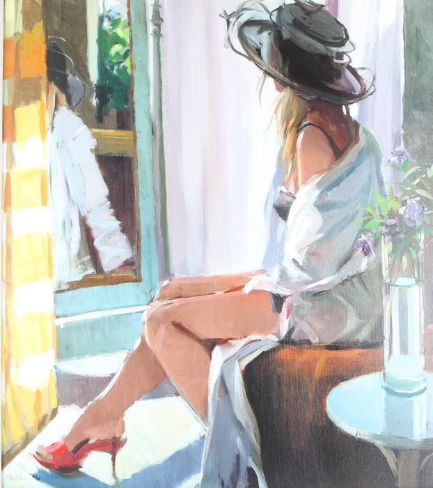 DAVID FARRANT, 'CHAPEAU NOIR', LARGE LIMITED EDITION CANVAS PRINT 18/95 & COA