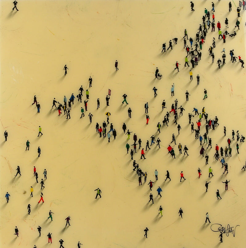 CRAIG ALAN, 'GATHERING II', ORIGINAL MIXED MEDIA, SIGNED