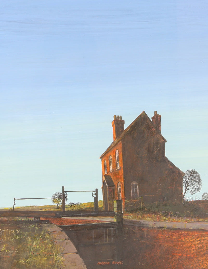 LAURENCE ROCHE, 'LOCK KEEPER'S HOUSE', 1976, ABANDONED SCENE, GOUACHE PAINTING