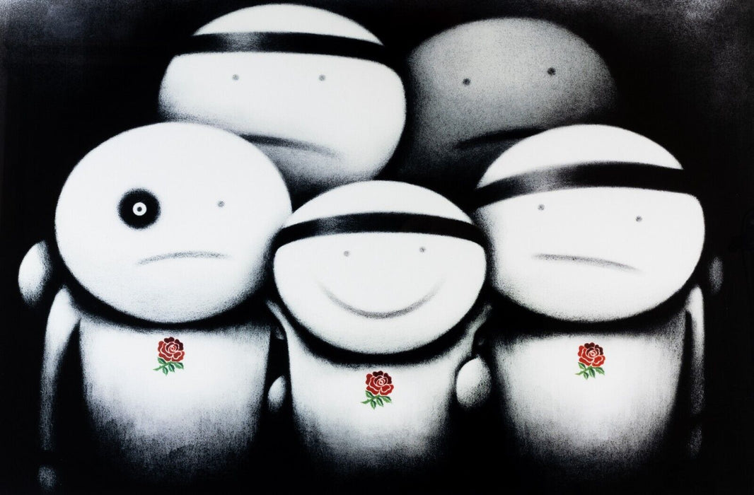 DOUG HYDE, 'THE ENGINE ROOM' ENGLAND RUGBY PRINT 92/995 SIGNED & COA