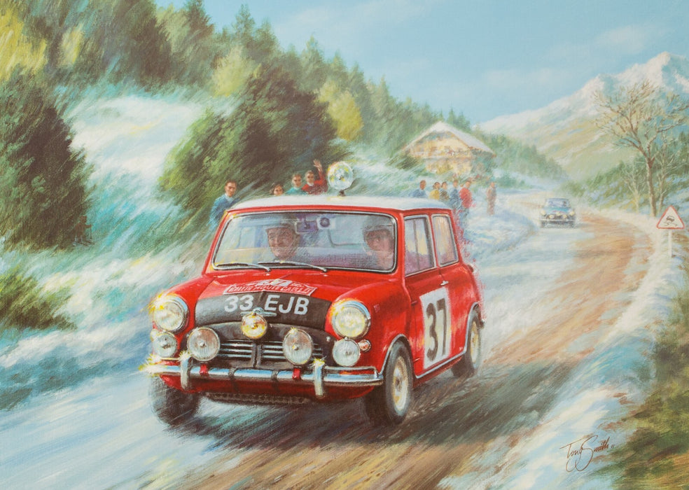 TONY SMITH, 'FIRST MINI MONTE', LIMITED EDITION CLASSIC CAR RALLY PRINT 32/495