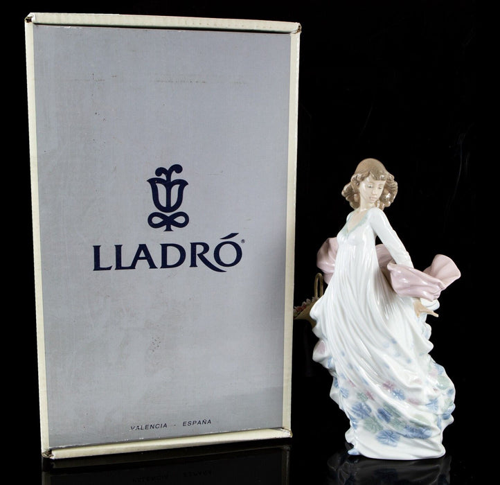 LLADRO 'SPRING SPLENDOUR' GIRL LADY DRESS FLOWERS LARGE FIGURE MODEL 5898, BOXED