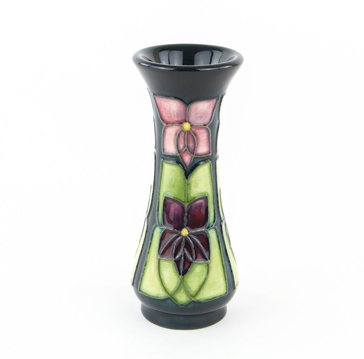 MOORCROFT 'VIOLET' SALLY TUFFIN FLORAL FLOWER VASE 13cm