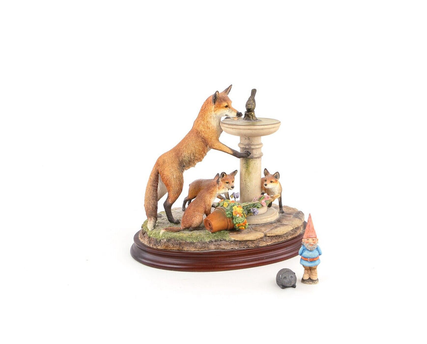 BORDER FINE ARTS 'SCENTING FUN' FOXES FIGURE MODEL TABLEAU B1261 BOXED & COA