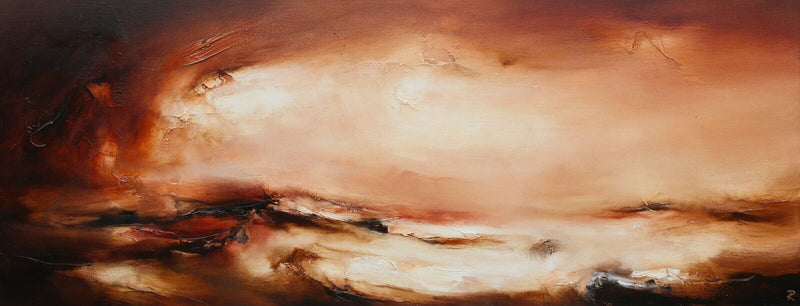 CHRIS & STEVE ROCKS, 'EVENING GLOW', LARGE ORIGINAL OIL PAINTING, SIGNED