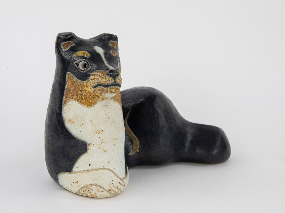 ROSEMARY WREN, OXSHOTT POTTERY - 'LAKSHMI SHETLAND SHEEPDOG' FIGURE MODEL SIGNED