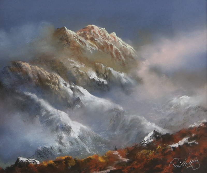 PHILIP GRAY, 'MOUNTAIN TREK IV', LANDSCAPE SCENE STUDY, ORIGINAL PASTEL, SIGNED