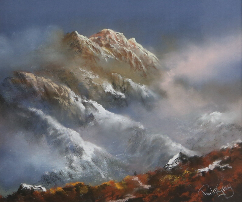 PHILIP GRAY, 'MOUNTAIN TREK IV', LANDSCAPE SCENE STUDY, ORIGINAL PASTEL, SIGNED