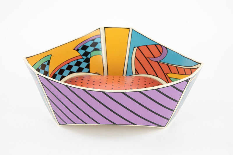 DOROTHY HAFNER ROSENTHAL STUDIO LINE 'FLASH' LARGE TRIANGULAR SERVING FRUIT BOWL