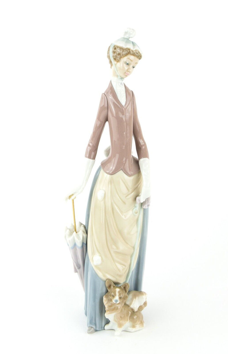 LLADRO 'GIRL WITH PARASOL AND DOG' LARGE FIGURE MODEL 4761