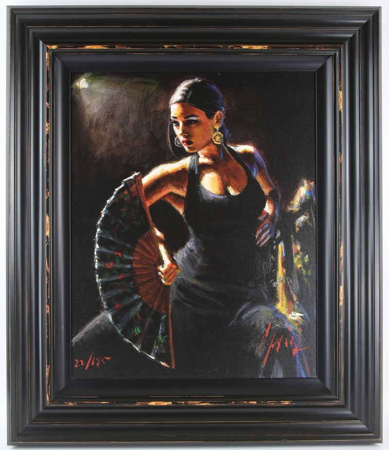 FABIAN PEREZ, 'CELINA CON ABANICO', LIMITED EDITION CANVAS PRINT 22/195 & COA