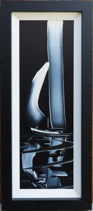 DUNCAN MACGREGOR 'SAILING THROUGH THE NIGHT I' BOAT ACRYLIC PAINTING, SIGNED