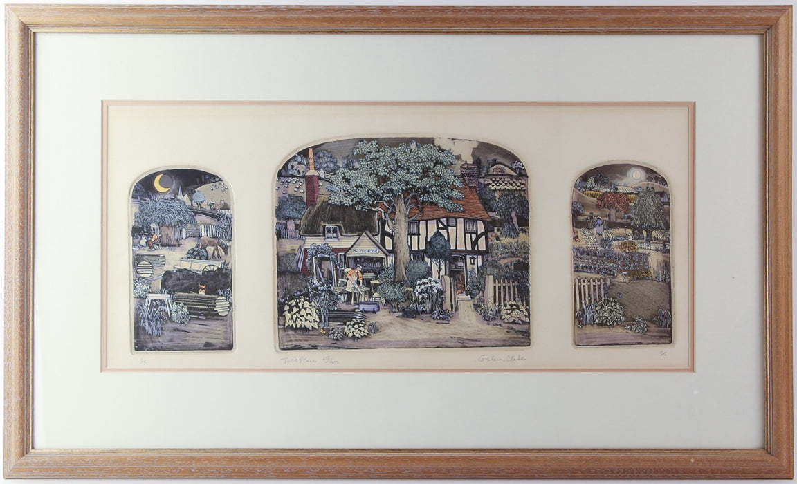 GRAHAM CLARKE, 'JOE'S PLACE', LIMITED EDITION ETCHING PRINT 215/400, SIGNED