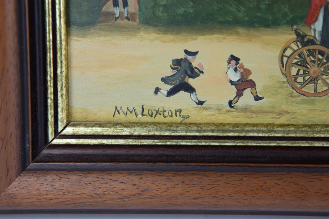 MARGARET LOXTON, 'BURLINGTON HOUSE, MAYFAIR c.1700', LARGE OIL PAINTING, SIGNED