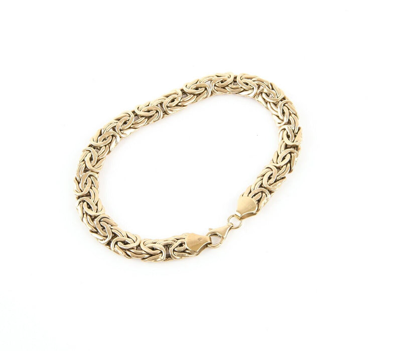 9ct YELLOW GOLD SNAIL CHAIN STYLE BRACELET, 10g, HALLMARKED, 19cm LENGTH