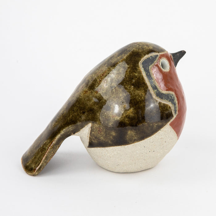 ROSEMARY WREN, OXSHOTT POTTERY - ROBIN, STUDIO ART BIRD FIGURE MODEL, SIGNED