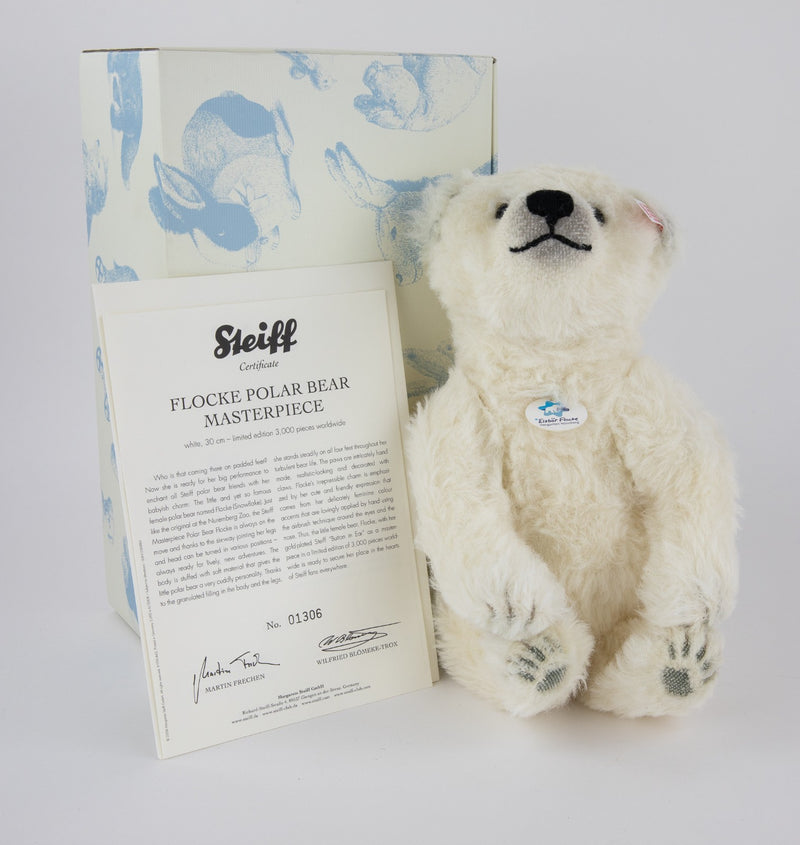 STEIFF 'FLOCKE POLAR BEAR MASTERPIECE' LIMITED EDITION TEDDY 036989, BOXED & COA