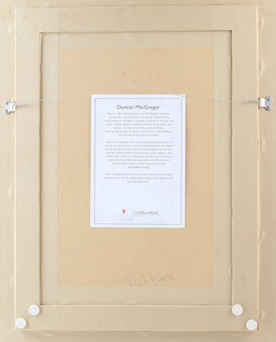 DUNCAN MACGREGOR - SAILING BOAT SEASCAPE STUDY, ORIGINAL ACRYLIC PAINTING SIGNED