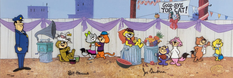 WARNER BROS 'THE MOST EFFECTUAL TOP CAT' HANNA & BARBERA SIGNED CEL ART 314/350