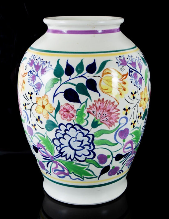 NELLIE BLACKMORE for POOLE POTTERY - LARGE 'BN' OVOID FLORAL FLOWER FOLIAGE VASE