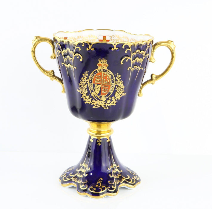 AYNSLEY - KING GEORGE VI & QUEEN ELIZABETH CORONATION LARGE GOBLET TROPHY VASE