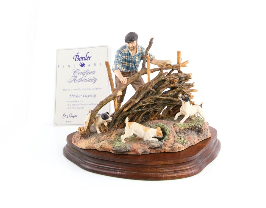 BORDER FINE ARTS 'HEDGE LAYING' FIGURE MODEL TABLEAU JH65 54/1750 & COA