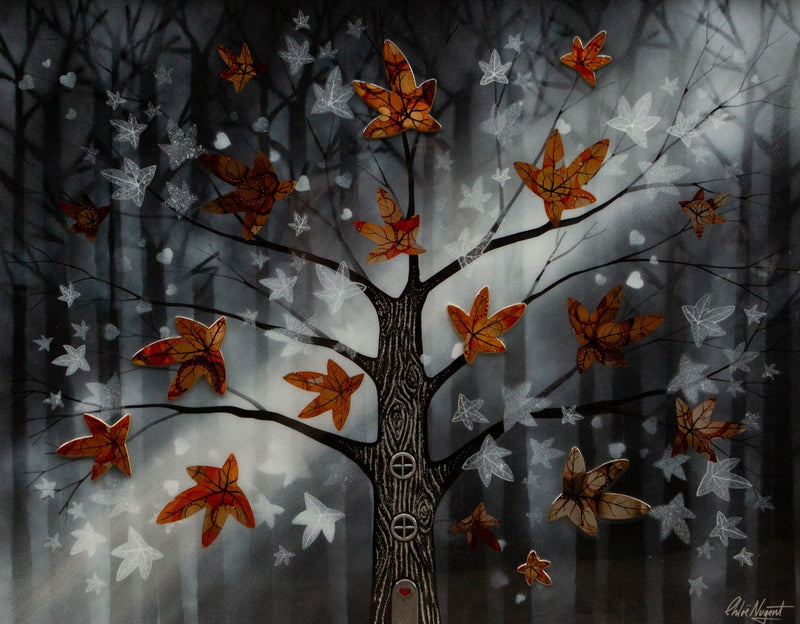 CHLOE NUGENT, 'WINTER CALLING III', LARGE ORIGINAL MIXED MEDIA PAINTING, SIGNED