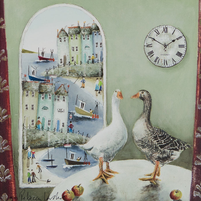 REBECCA LARDNER, 'OUR USUAL TABLE', LIMITED EDITION CANVAS PRINT 76/195 & COA