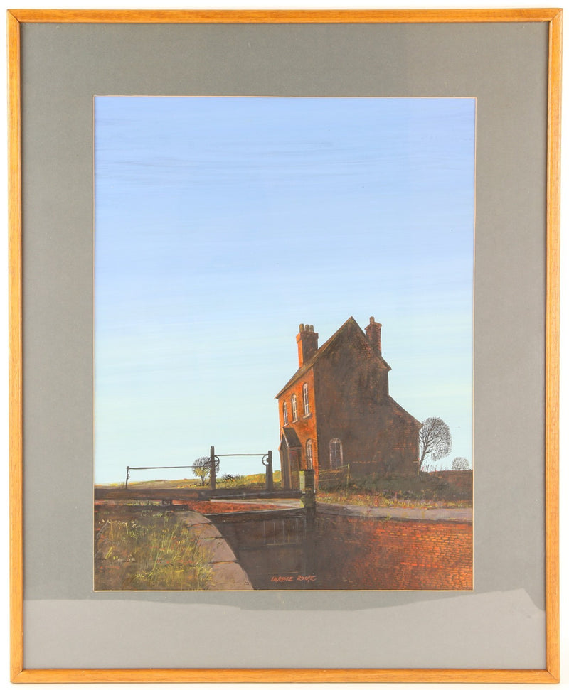 LAURENCE ROCHE, 'LOCK KEEPER'S HOUSE', 1976, ABANDONED SCENE, GOUACHE PAINTING