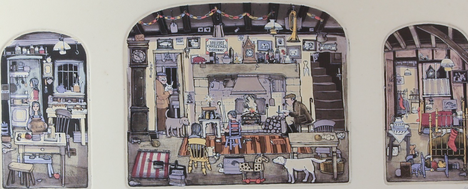 GRAHAM CLARKE, 'INGLENOOKERS', LIMITED EDITION ETCHING PRINT 137/400, SIGNED