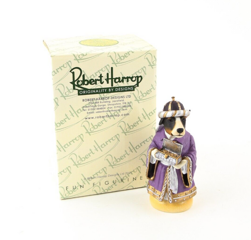 ROBERT HARROP 'GOLD' DOGGIE PEOPLE BULL TERRIER CHRISTMAS NATIVITY FIGURE BDCS12
